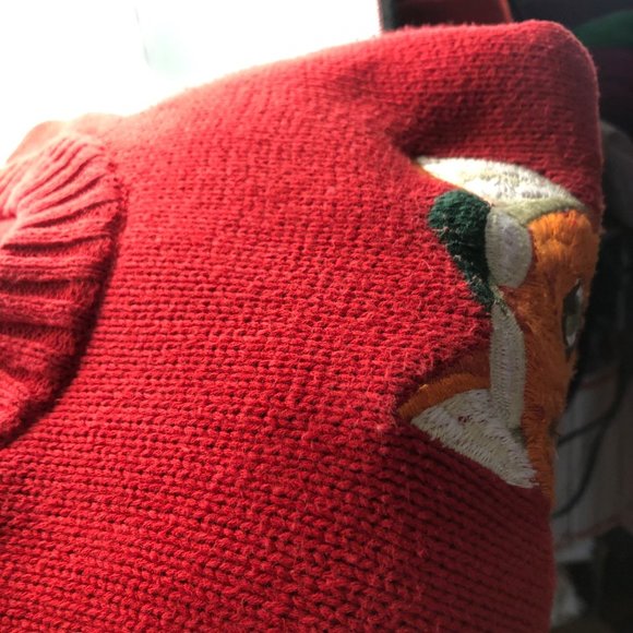 AKOO & CO No.21 Live full Live well embroidered Climber Fox red Men's sweater - Picture 14 of 16